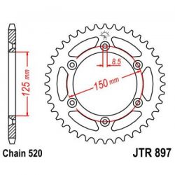 Pinion otel KTM 125-890 JT 48 dinti
