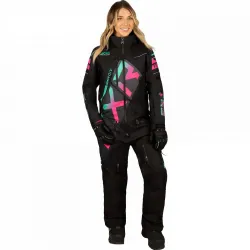 Combinezon dama snow FXR CX FAST Insulated Black Mint Pink
