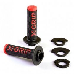 Mansoane lock-on KTM 98-22 2T/4T X-GRIP Black Red