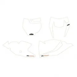 Kit stickere number plate KTM 17 White