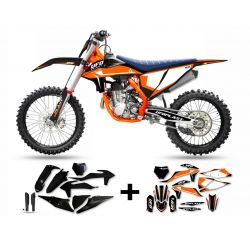 Kit plastice + stickere KTM SX/SX-F 19-22 Black Orange White