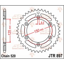 Pinion otel KTM 125-890 JT 53 dinti