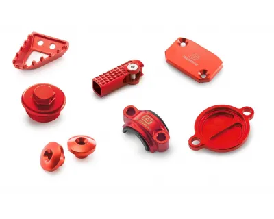 Piese GasGas anodizate CNC