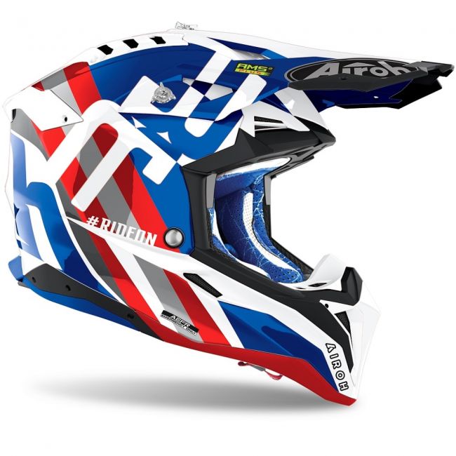 Casca Airoh Aviator 3 Rainbow Blue Red Gloss