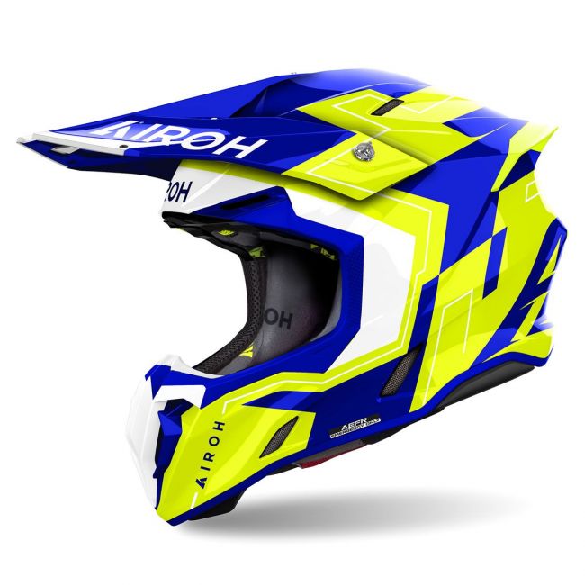 Casca Airoh Twist 3 Dizzy White Blue Gloss