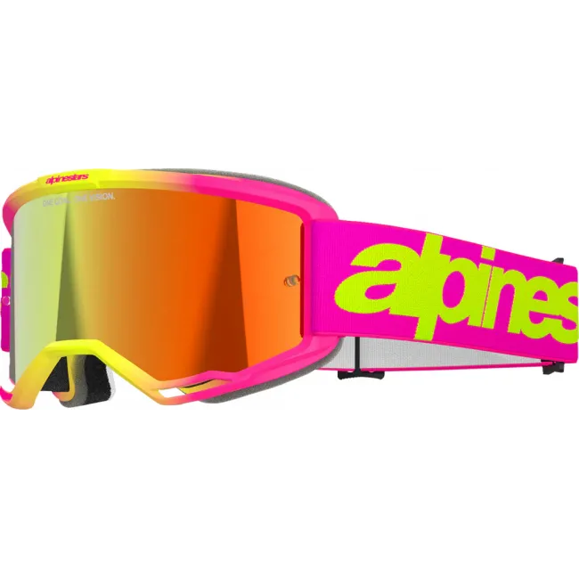 Ochelari Alpinestars Vision 5 Wordmark Pink Yellow Mirror Red