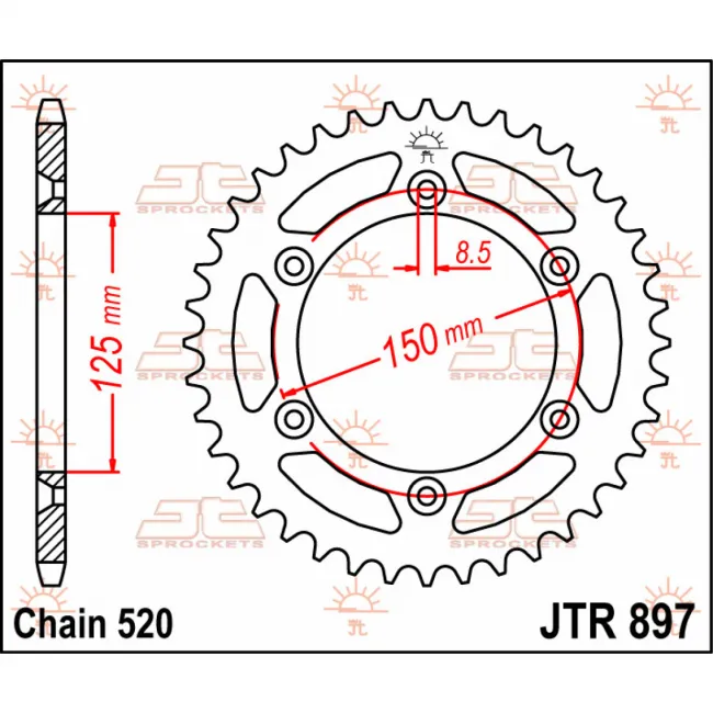 Pinion otel KTM 125-890 JT 50 dinti