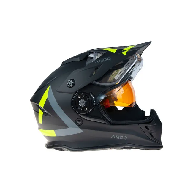 Casca snow AMOQ Adaptor Viziera Incalzita Black Yellow