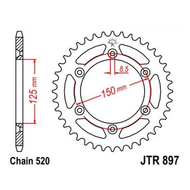 Pinion otel KTM 125-890 JT 44 dinti