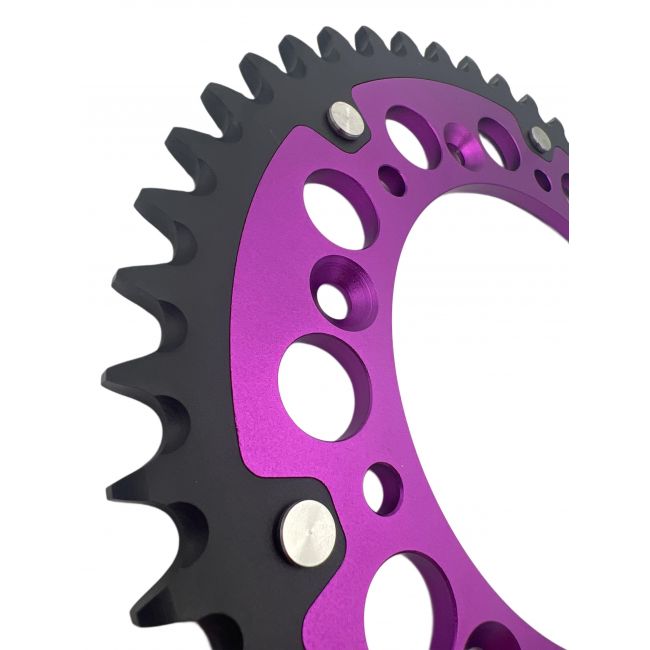 Pinion spate otel aluminiu KTM/Husq 125/530 14-25 Purple XMoto