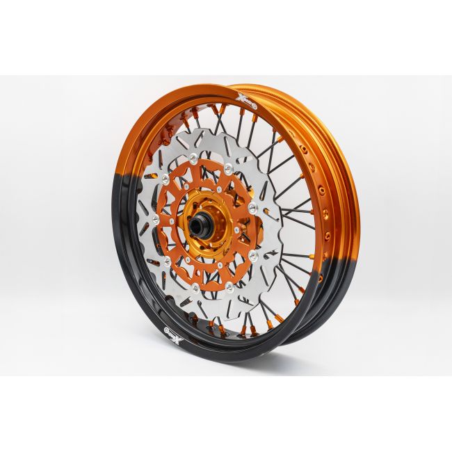 Set roti supermoto KTM 17X3.5 17X5 Orange Black XMoto