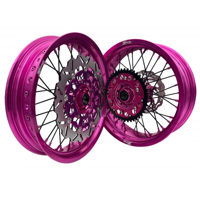 Set roti supermoto KTM 17X3.5 17X5 Pink XMoto