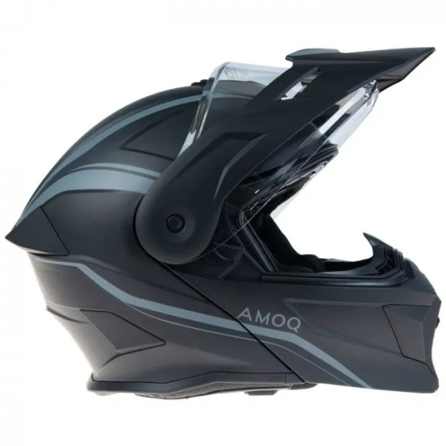 Casca snow AMOQ Ballastic Flip Up Viziera Incalzita Black Grey