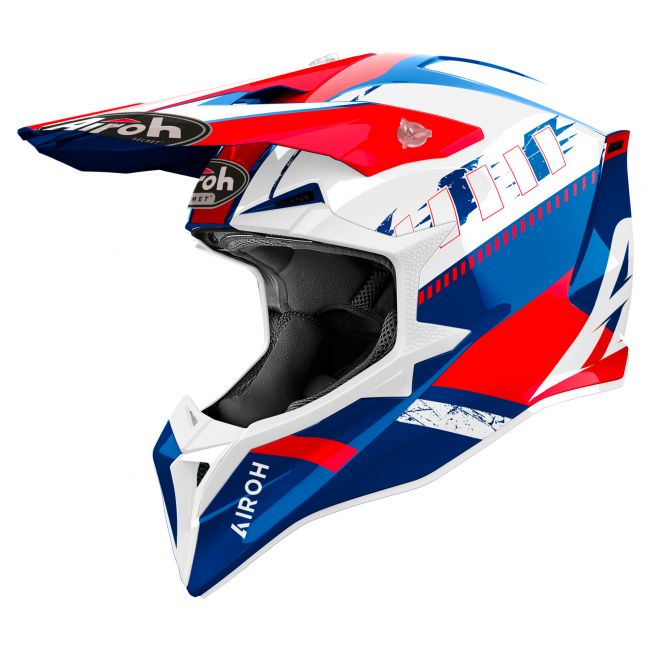 Casca Airoh Wraaap Feel Blue Red Gloss