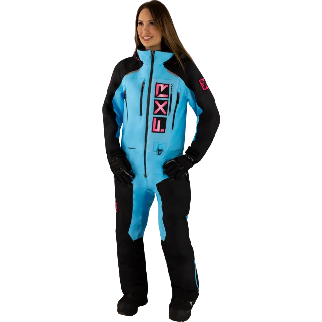 Combinezon dama snow FXR Recruit FAST Black Sky Blue insulated 23