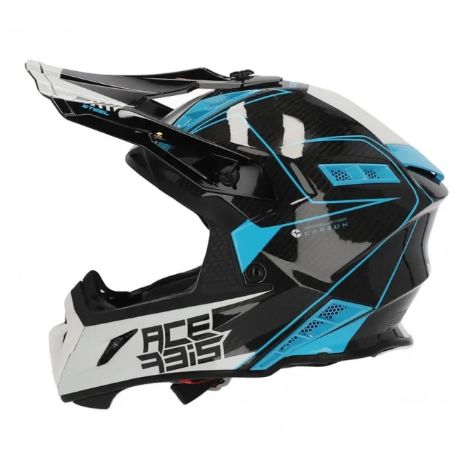Casca Acerbis Steel Carbon White Blue