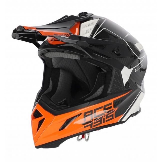 Casca Acerbis Steel Carbon White Orange
