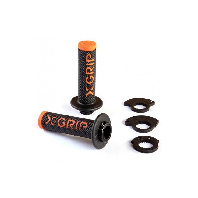 Mansoane lock-on KTM 98-22 2T/4T X-GRIP Black Orange