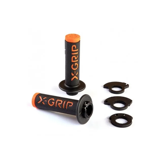 Mansoane lock-on KTM 98-22 2T/4T X-GRIP Black Orange