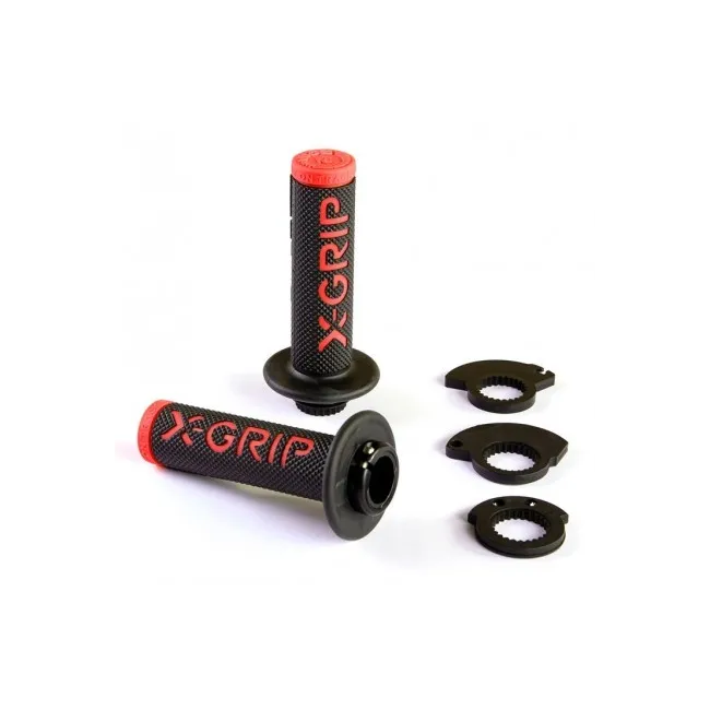 Mansoane lock-on KTM 98-22 2T/4T X-GRIP Black Red