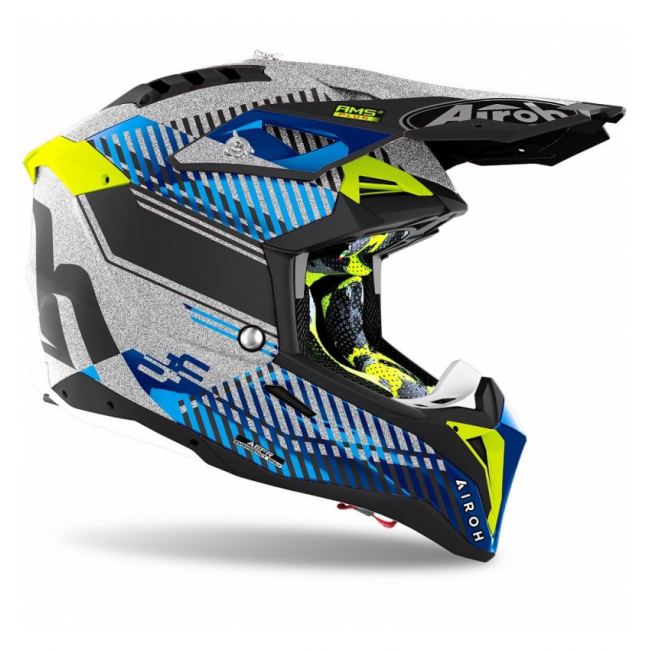 Casca Airoh Aviator 3 Wave Silver Gloss