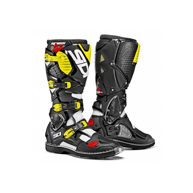 Cizme Sidi Crossfire 3 White Black Yellow Fluo