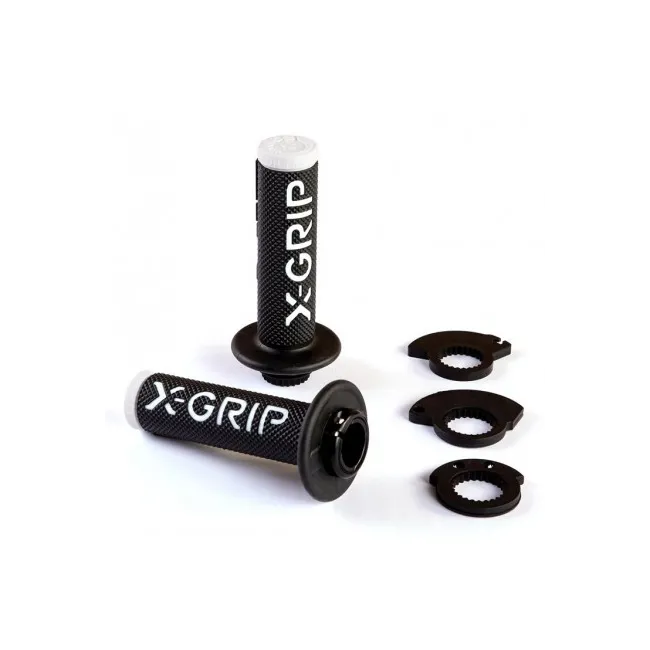 Mansoane lock-on KTM 98-22 2T/4T X-GRIP Black White