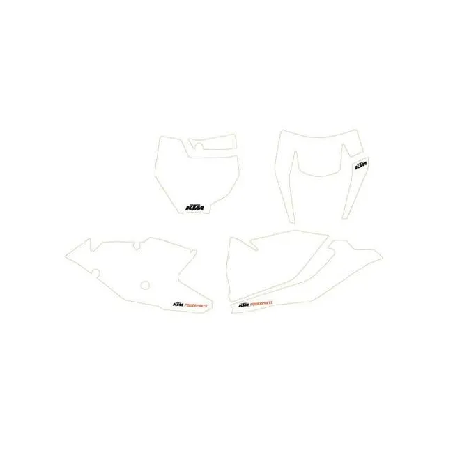 Kit stickere number plate KTM 17 White