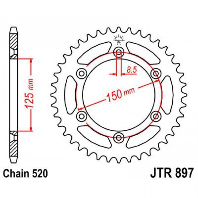 Pinion otel KTM 125-890 JT 46 dinti