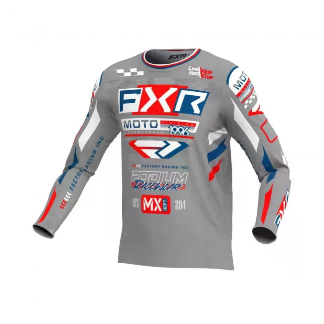 Tricou FXR Podium Gladiator MX25 Grey White Red