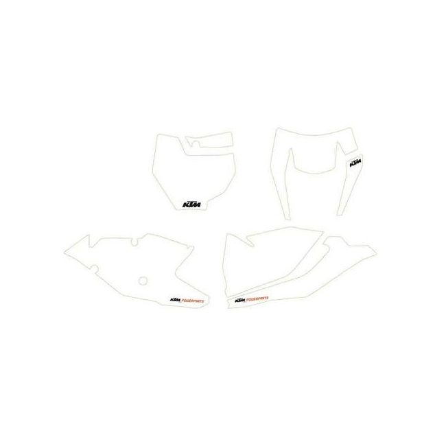 Kit stickere number plate KTM 17 White